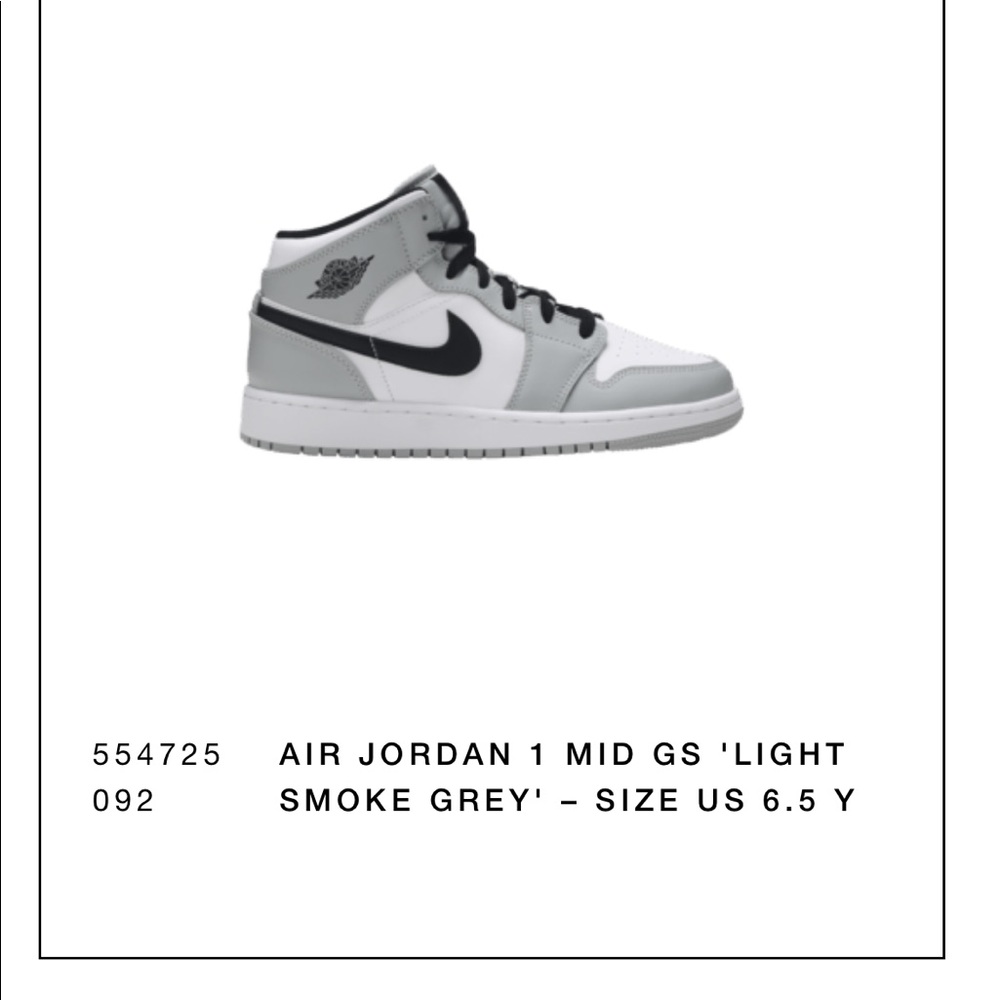 Air Jordan 1 Mid GS “Light Smoke Grey”